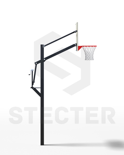 Уличная баскетбольная стойка с регулировкой высоты (H=2,2-3,05 метра, без щита) – фото