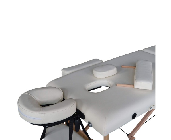 Массажный стол DFC NIRVANA Optima, 2 секции, складной, кремовый – фото