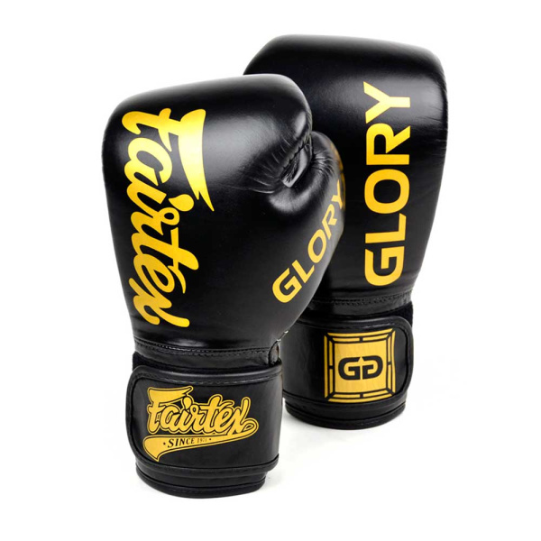Перчатки для кикбоксинга Fairtex BGVG1 GLORY KICKBOXING, для соревнований, чёрный – фото