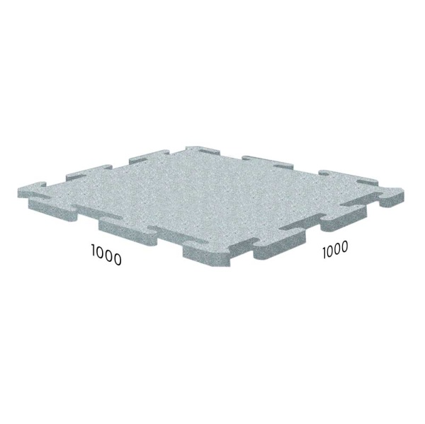  Резиновая плитка Puzzle 1000*1000 мм, для детских и спортивных площадок, 15 мм, белый