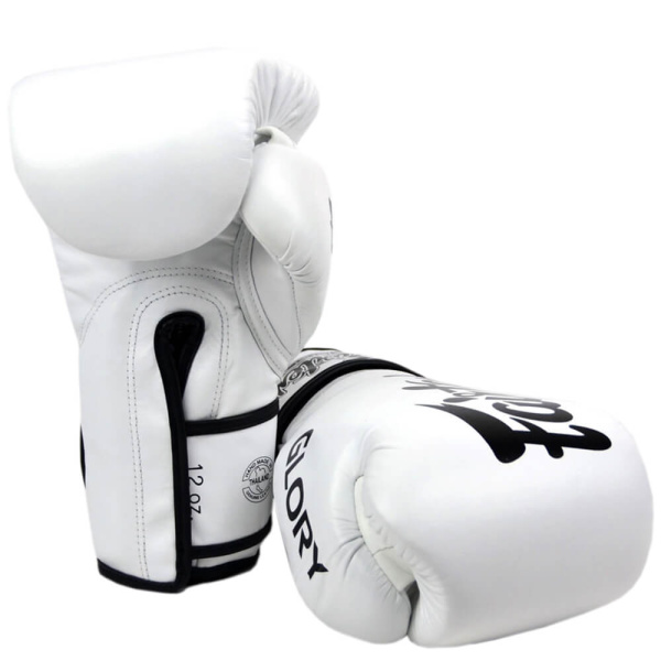 Перчатки для кикбоксинга Fairtex BGVG1 GLORY KICKBOXING, для соревнований, белый – фото