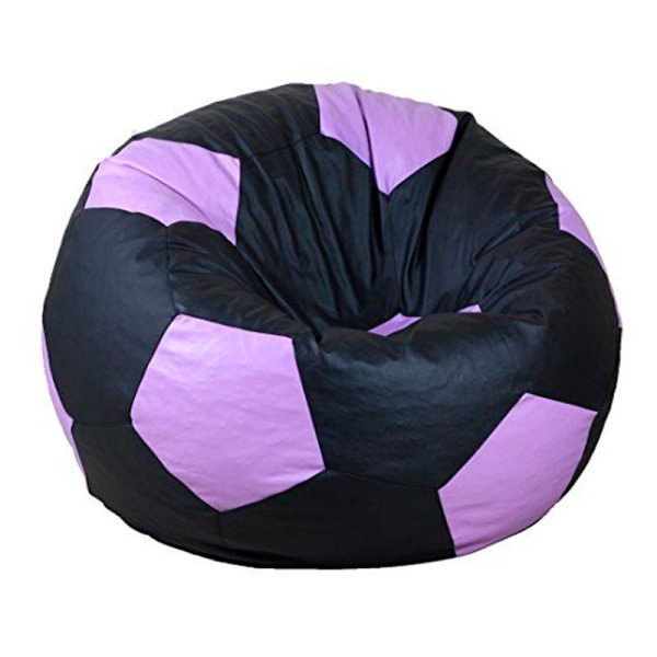 Кресло-мяч «Футбольный мяч», чёрный / фиолетовый – фото