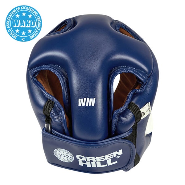 Шлем для кикбоксинга Green Hill WIN WAKO Approved, для соревнований, синий – фото