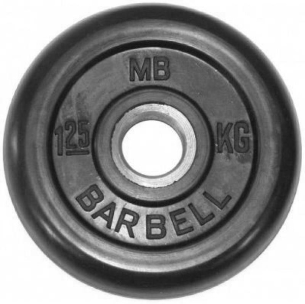 Диск обрезиненный BARBELL MB (металлическая втулка) 1.25 кг / диаметр 51 мм – фото