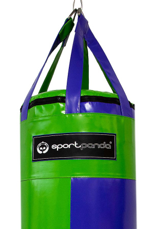 Боксерский мешок SportPanda 150 см, диаметр 40 см, вес 60 кг, синий / зеленый