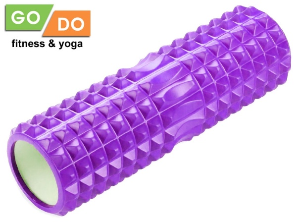 Валик для йоги и фитнеса GO DO YY4-45, 45 x 12 см, массажный, фиолетовый – фото