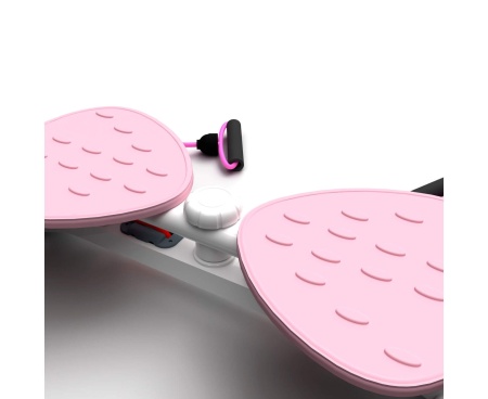 Фитнес-платформа /горнолыжный тренажёр DFC Twister Bow, с эспандерами, розовый – фото