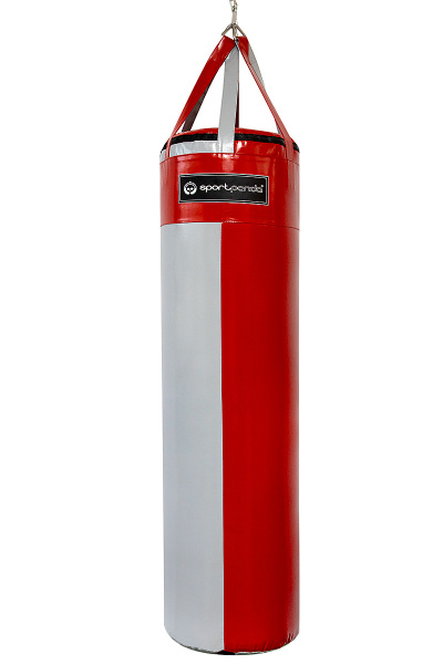 Боксерский мешок SportPanda 150 см, диаметр 45 см, вес 80 кг, красный / серый