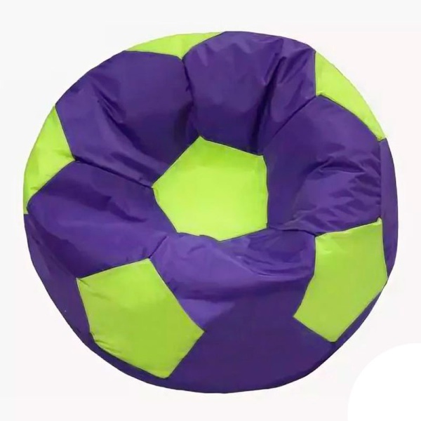 Кресло-мяч «Футбольный мяч», сиреневый / салатовый – фото