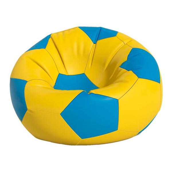 Кресло-мяч «Футбольный мяч», жёлтый / голубой – фото