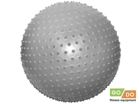 Мяч для фитнеса / фитбол с массажными шипами GO DO MА-60, 60 см, серебро – фото