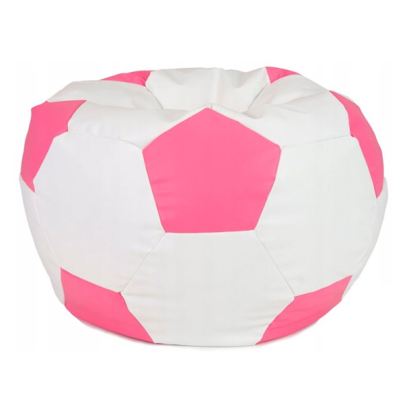 Кресло-мяч «Футбольный мяч», белый / розовый – фото