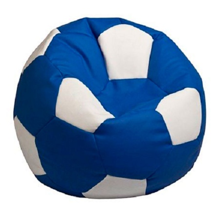 Кресло-мяч «Футбольный мяч», синий / белый – фото