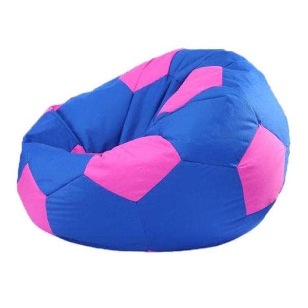 Кресло-мяч «Футбольный мяч», синий / розовый – фото