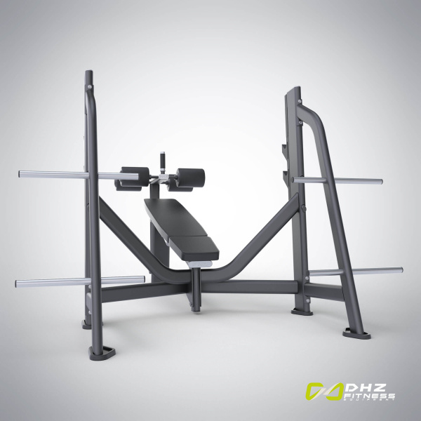 Скамья-стойка для жима под углом вниз E-7041 (Olympic Decline Bench) – фото