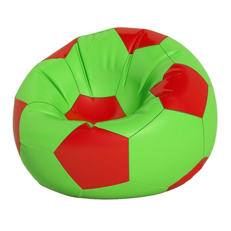 Кресло-мяч «Футбольный мяч», салатовый / красный – фото