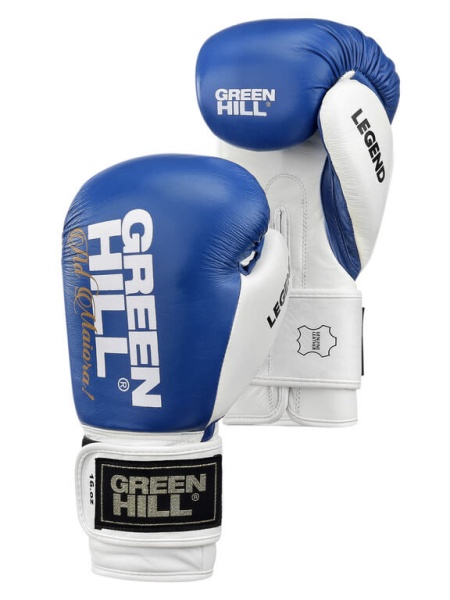 Боксерские перчатки Green Hill LEGEND BGL-2246, тренировочные, сине-белый – фото