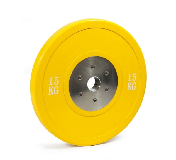 Диск соревновательный STECTER, 15 кг, жёлтый – фото
