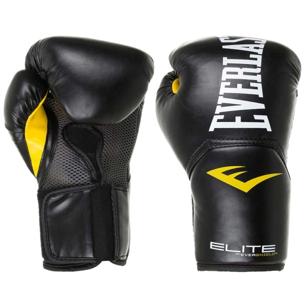 Боксерские перчатки Everlast Elite ProStyle, тренировочные, чёрный – фото