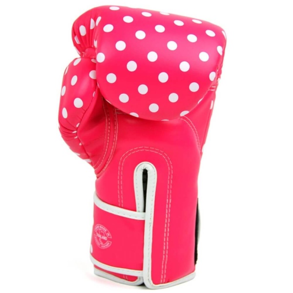 Боксерские перчатки Fairtex BGV14 PINK POLKA DOT, тренировочные, розовый – фото
