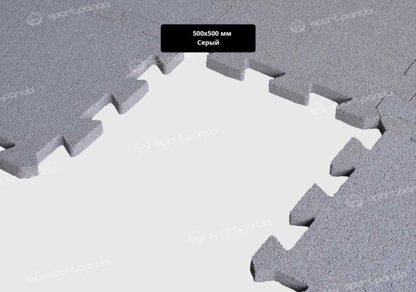  Резиновая плитка Puzzle 500*500 мм, для детских и спортивных площадок, 25 мм, 900 кг/м3, серый