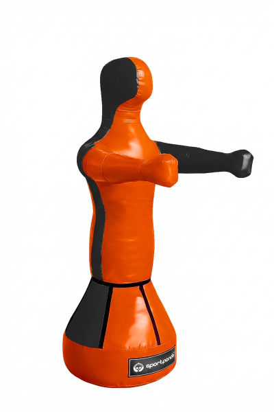 Манекен для бокса и спарринга Герман 130 см, 80 кг, оранжевый/чёрный