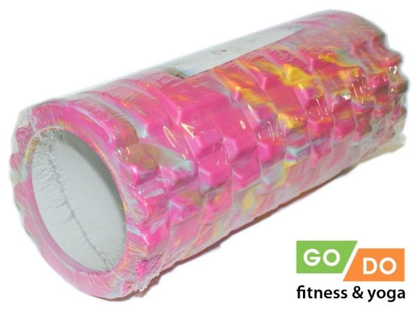 Валик для йоги и фитнеса GO DO YJ-5008-1, 33 x 13.5 см, массажный, розовый – фото