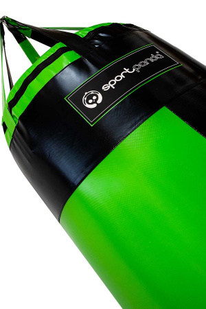 Боксерский мешок SportPanda 180 см, диаметр 45 см, вес 85 кг, черный / зеленый