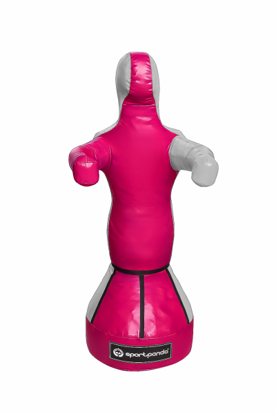 Детский манекен для бокса и спарринга Герман 120 см, 60 кг, розовый/серый