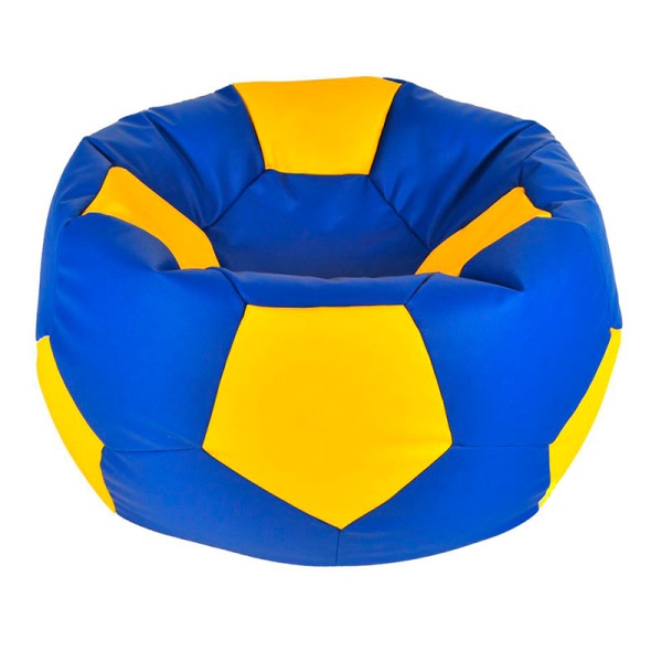 Кресло-мяч «Футбольный мяч», синий / жёлтый – фото