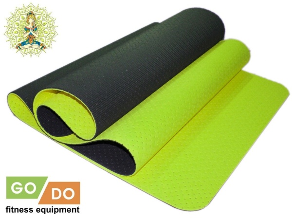Коврик для йоги и фитнеса GO DO, перфорированный, 5 мм, ПВХ, зелёный – фото