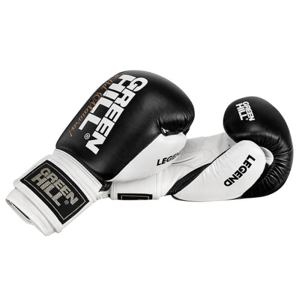 Боксерские перчатки Green Hill LEGEND BGL-2246, тренировочные, чёрно-белый – фото