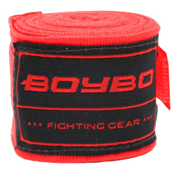 Боксерский бинт BoyBo BB2002-10, хлопок / эластан, красный – фото