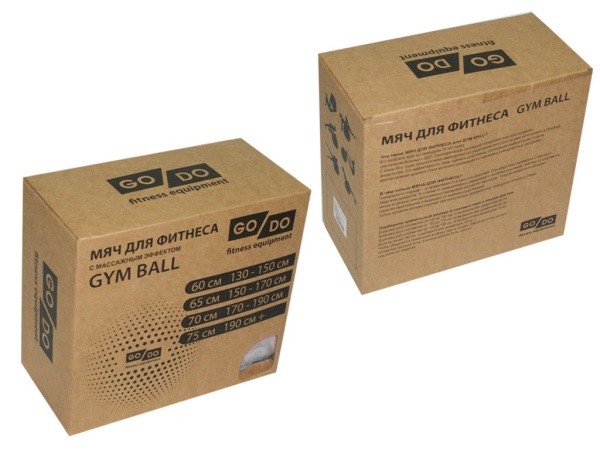 Мяч для фитнеса / фитбол с массажными шипами GO DO MА-65, 65 см, красный – фото