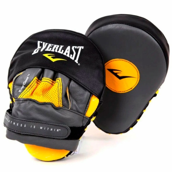  Лапы боксерские Everlast Mantis Punch Mitts, изогнутые, жёлтый