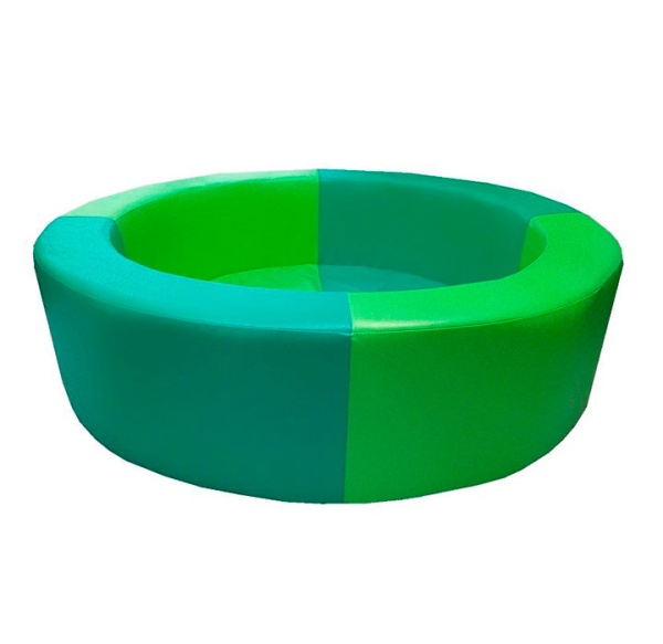 Детский сухой бассейн, 100 см, на 200 шариков, светло-зелёный / зелёный – фото