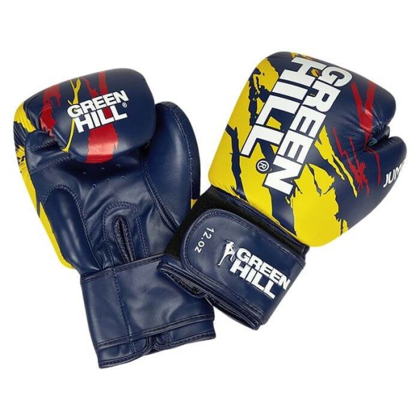 Перчатки для тайского бокса Green Hill JUMBO, тренировочные, сине-жёлтый – фото