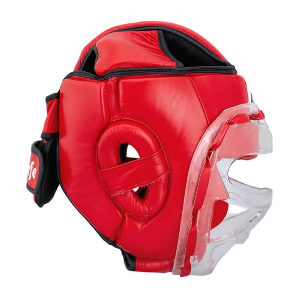 Шлем для карате Green Hill SAFE, с бампером, тренировочный, красный – фото