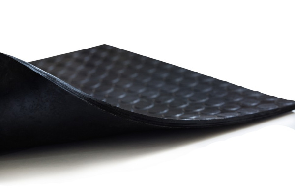 Резиновая плитка Фишка, 9 мм, 1000*1000 мм, чёрный – фото