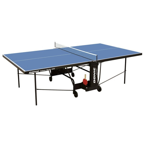 Теннисный стол DONIC INDOOR ROLLER 600, складной, синий – фото