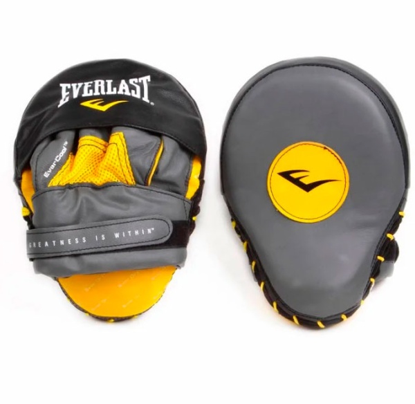  Лапы боксерские Everlast Mantis Punch Mitts, изогнутые, жёлтый