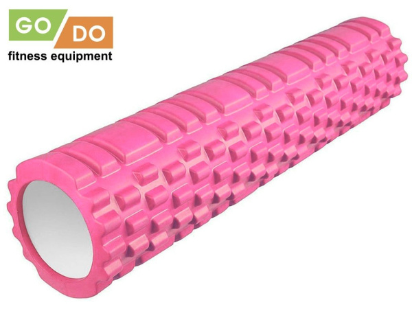 Валик-ролл для йоги и фитнеса GO DO JD2-60, 60 x 14 см, массажный, розовый – фото