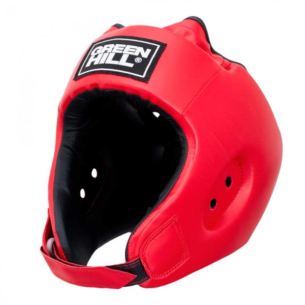 Шлем боксерский Green Hill ALFA, для детей и подростков, для соревнований, красный – фото