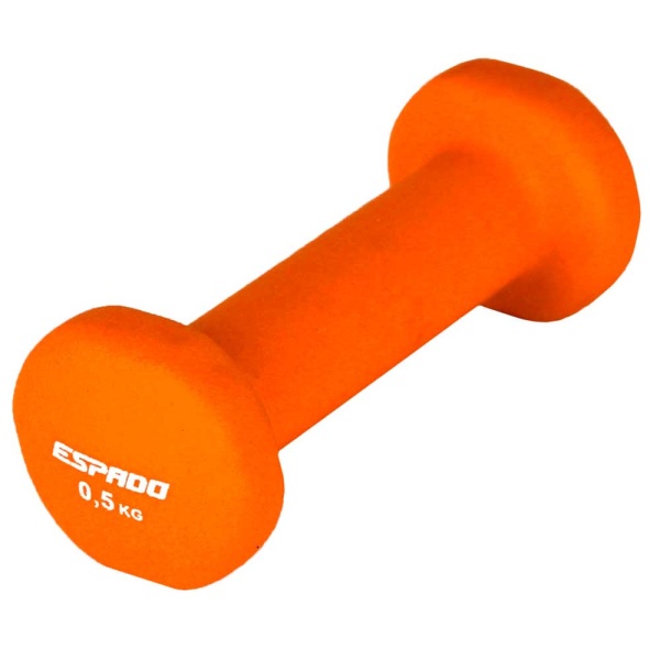 Гантель ESPADO ES1115, гексагональная, неопрен, оранжевый, 0.5 кг
