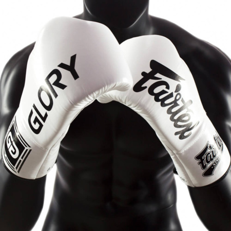 Перчатки для кикбоксинга Fairtex BGVG1 GLORY KICKBOXING, для соревнований, белый – фото