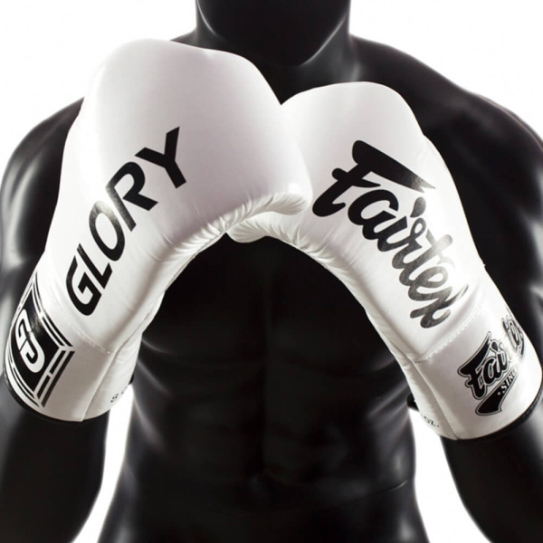 Перчатки для кикбоксинга Fairtex BGVG1 GLORY KICKBOXING, для соревнований, белый – фото