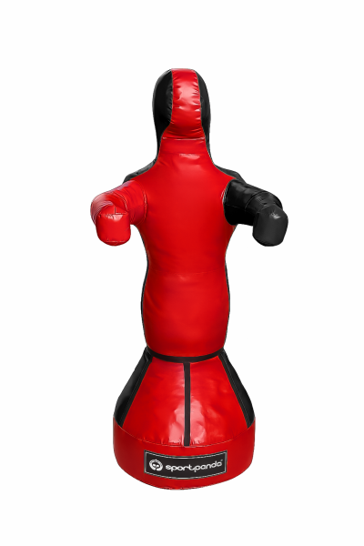 Детский манекен для бокса и спарринга Герман 110 см, 50 кг, красный/чёрный
