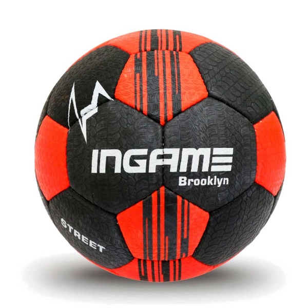 Мяч футбольный INGAME STREET BROOKLYN IFB-125, №5, чёрно-красный – фото