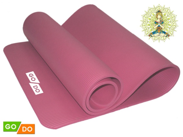Коврик для йоги и фитнеса GO DO, 10 мм, полиуретан, розовый – фото