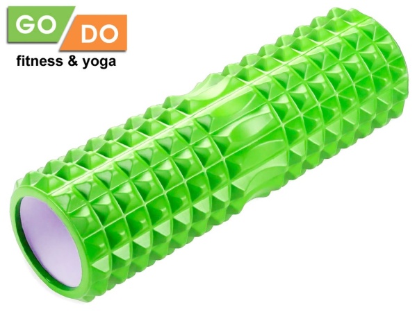 Валик для йоги и фитнеса GO DO YY4-45, 45 x 12 см, массажный, зелёный – фото